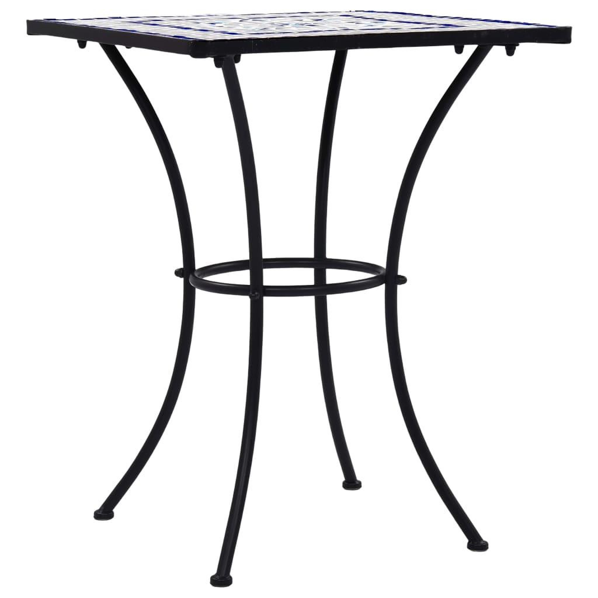 Voir la diapositive 2 : VIDAXL Table de bistro mosaïque Bleu et blanc 60 cm Ceramique