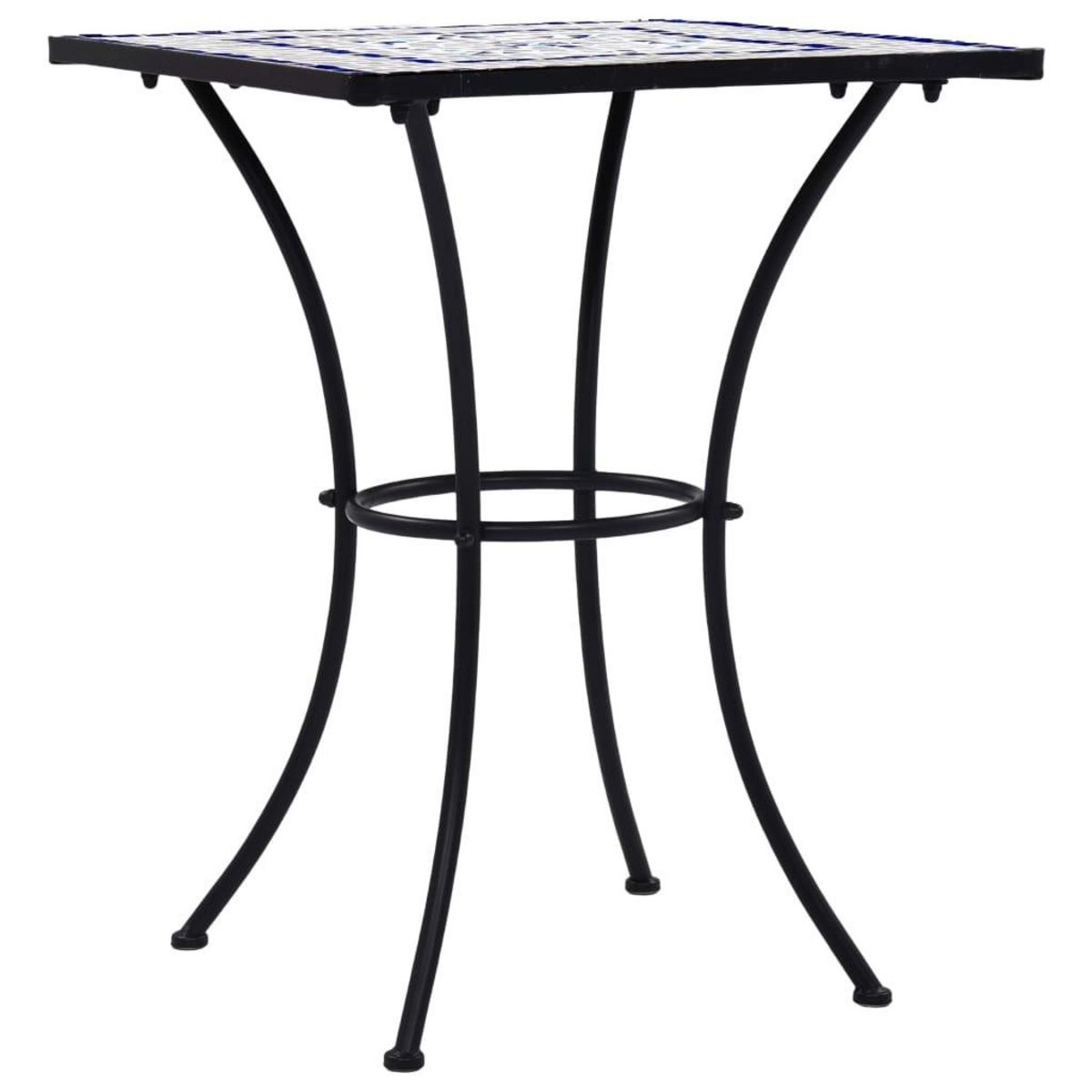VIDAXL Table de bistro mosaïque Bleu et blanc 60 cm Ceramique