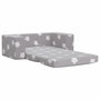 Voir la diapositive 4 : VIDAXL Canape-lit enfant 2 places gris clair etoiles peluche douce