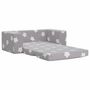 Voir la diapositive 4 : VIDAXL Canape-lit enfant 2 places gris clair etoiles peluche douce
