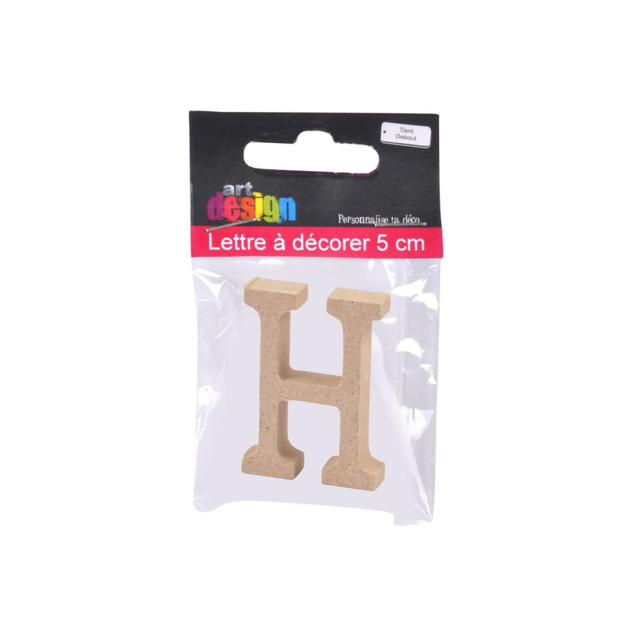 Voir la diapositive 2 : HOMEA Lettre à Décorer  H  5cm Naturel