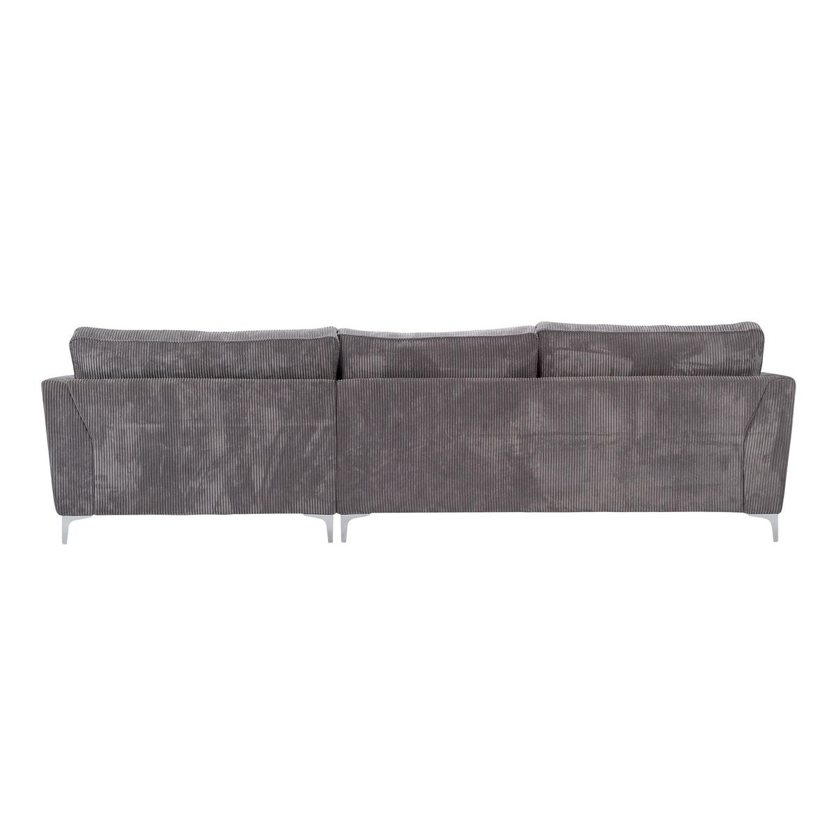 Canapé d'angle droit 5 places ISA tissu velours, confort moelleux