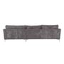 Voir la diapositive 5 : Canapé d'angle droit 5 places ISA tissu velours, confort moelleux