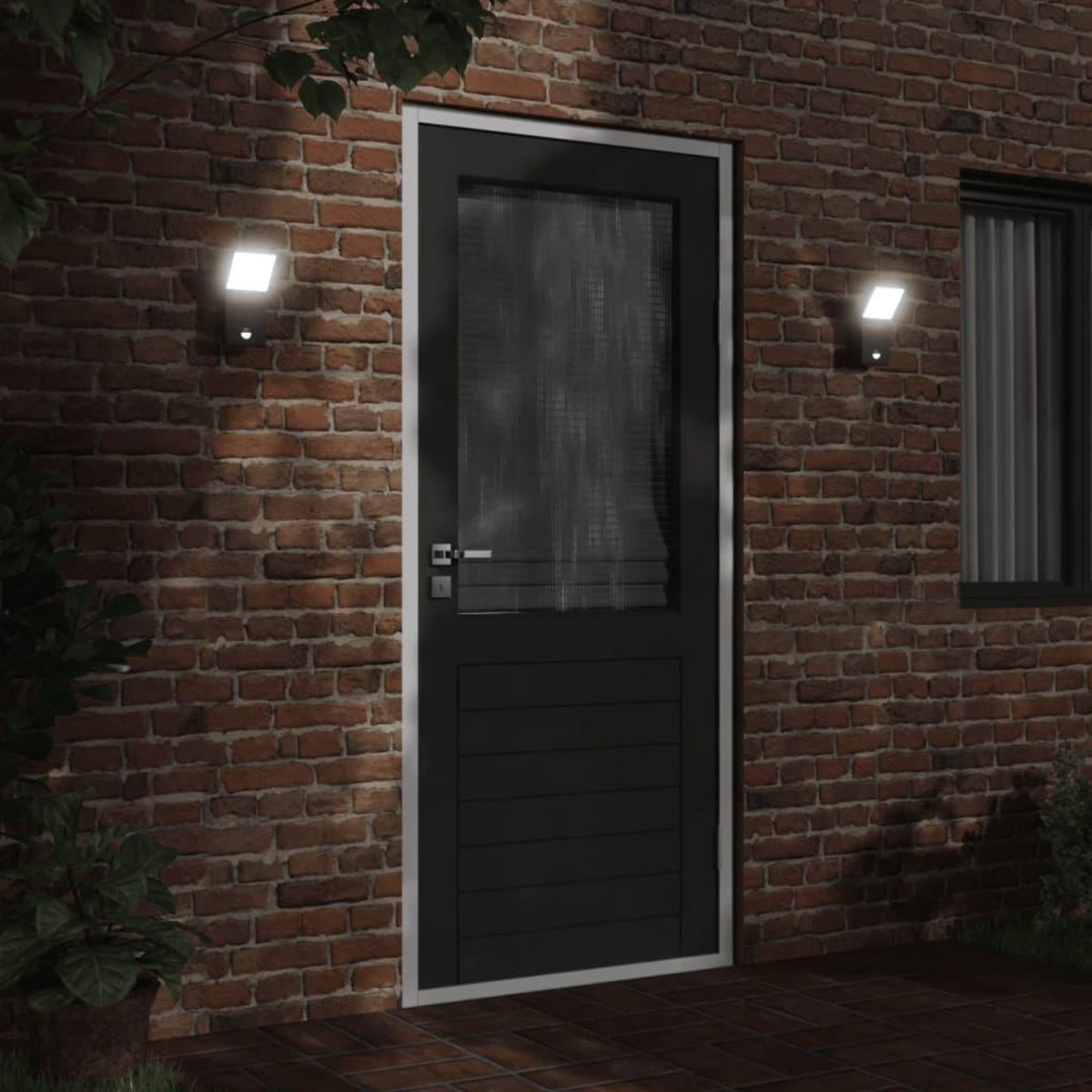 VIDAXL Applique murale LED d'exterieur avec capteurs noir