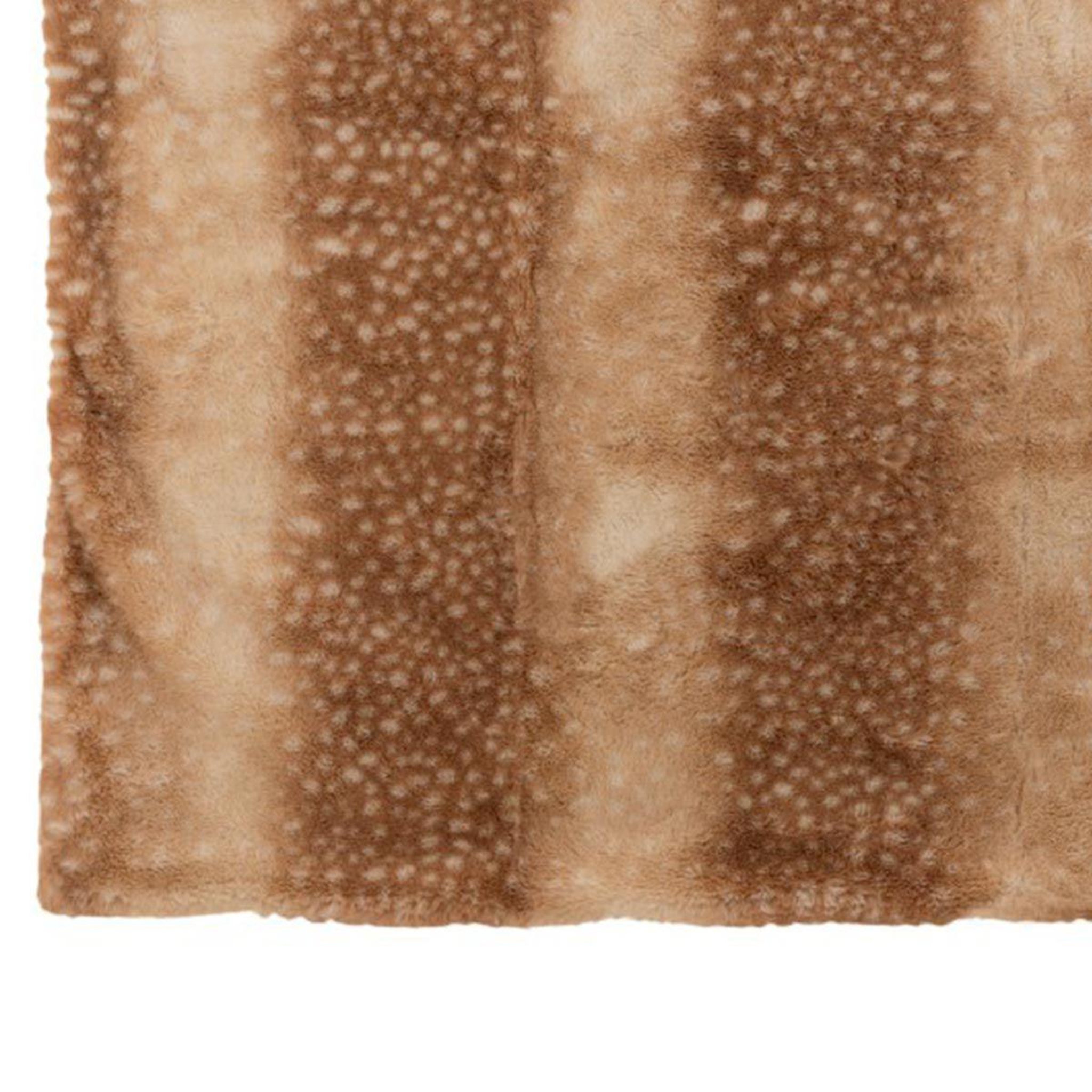 Voir la diapositive 3 : J-LINE Plaid déco  chevreuil  130x175cm naturel