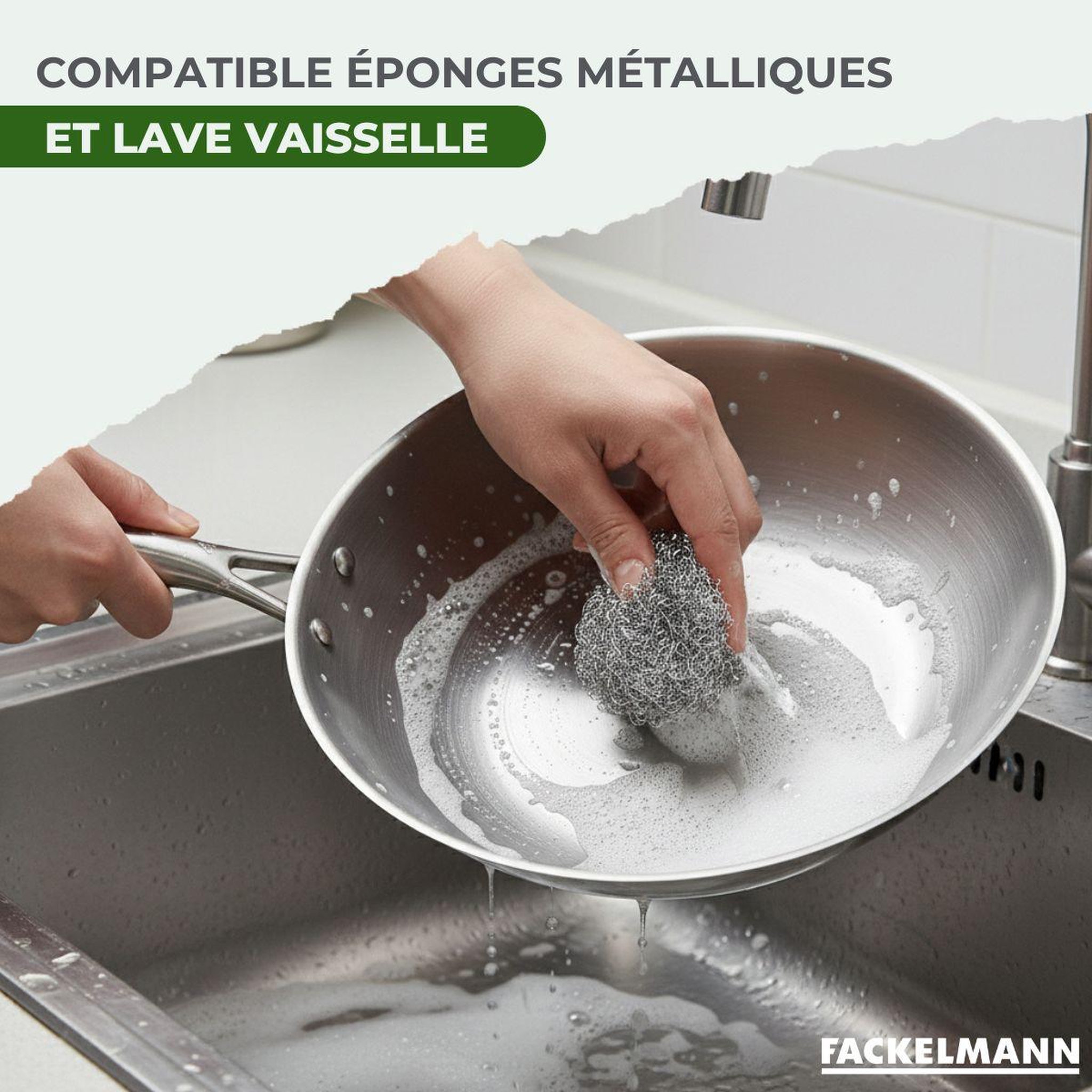 Voir la diapositive 6 : Fackelmann Set de 2 poêles de cuisson 20/28 cm en inox sans pfas fackelmann vita3