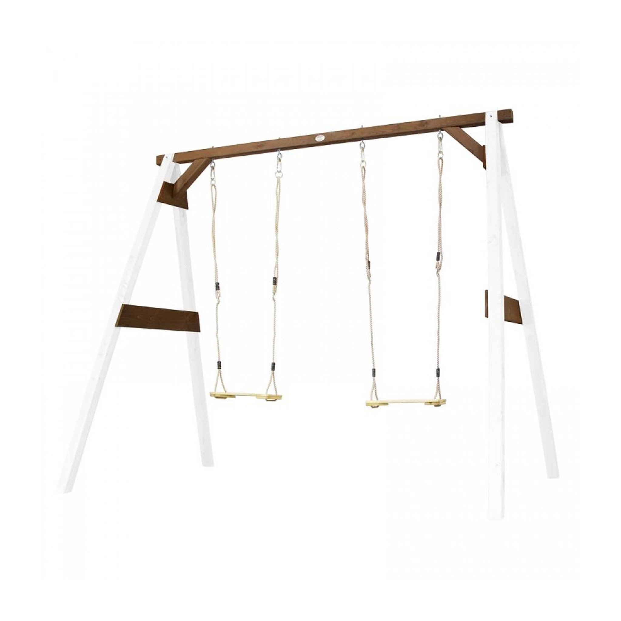 Voir la diapositive 2 : Axi House AXI Portique double 2 balancoires en bois Blanc Marron  160x254x207cm
