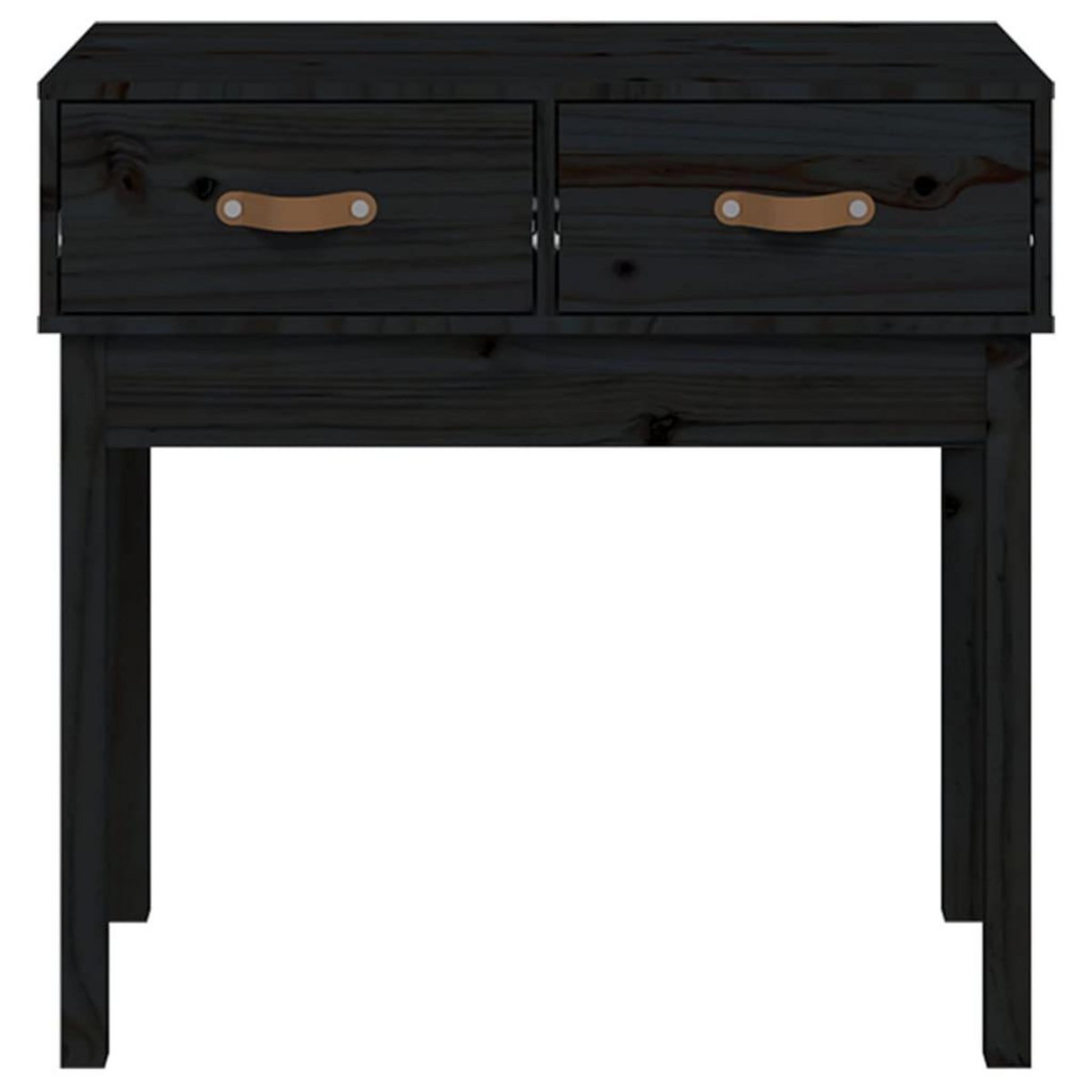 VIDAXL Table console Noir 76,5x40x75 cm Bois massif de pin