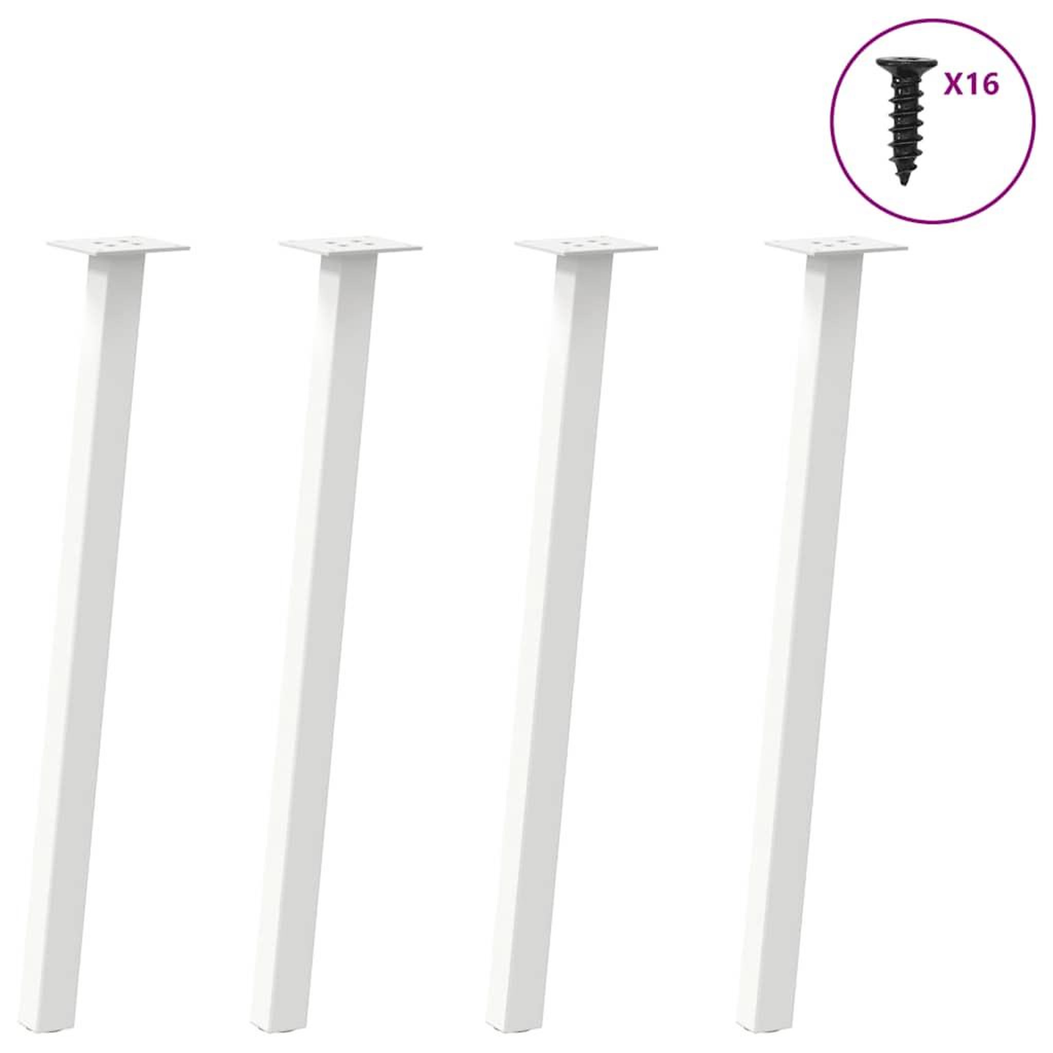 VIDAXL Pieds de table basse 4 pcs blanc 72 cm acier
