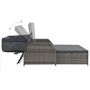 Voir la diapositive 5 : VIDAXL Chaise longue a 2 places avec auvent Resine tressee Gris