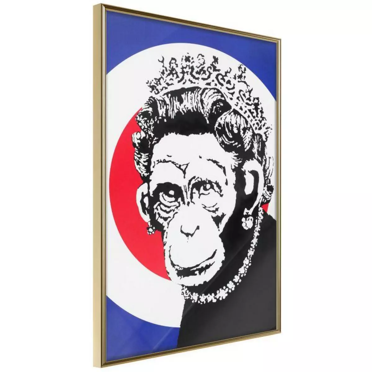 Paris Prix Affiche Murale Encadrée  Banksy Monkey Queen 