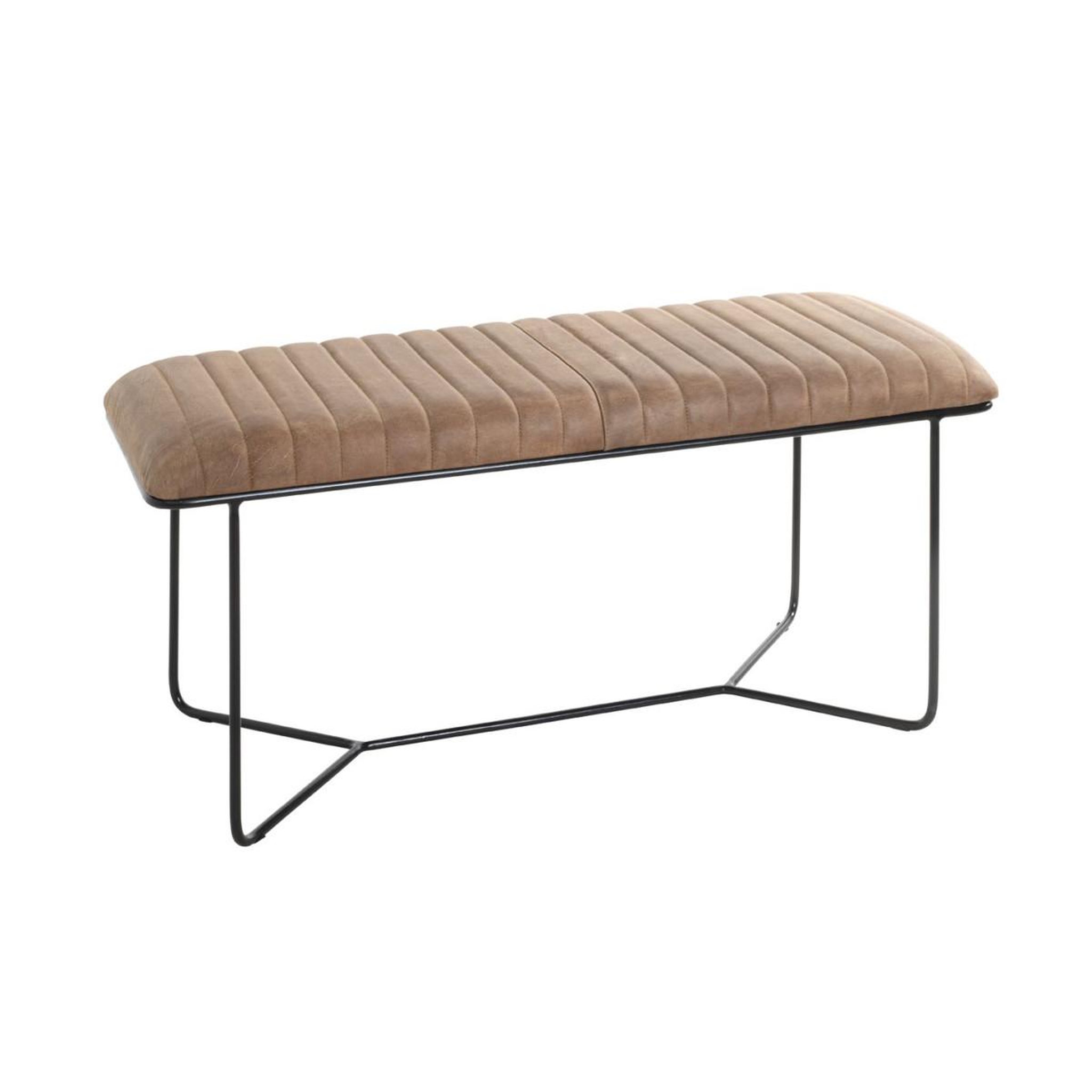 Paris Prix Banc en cuir design  linor  100cm marron & noir