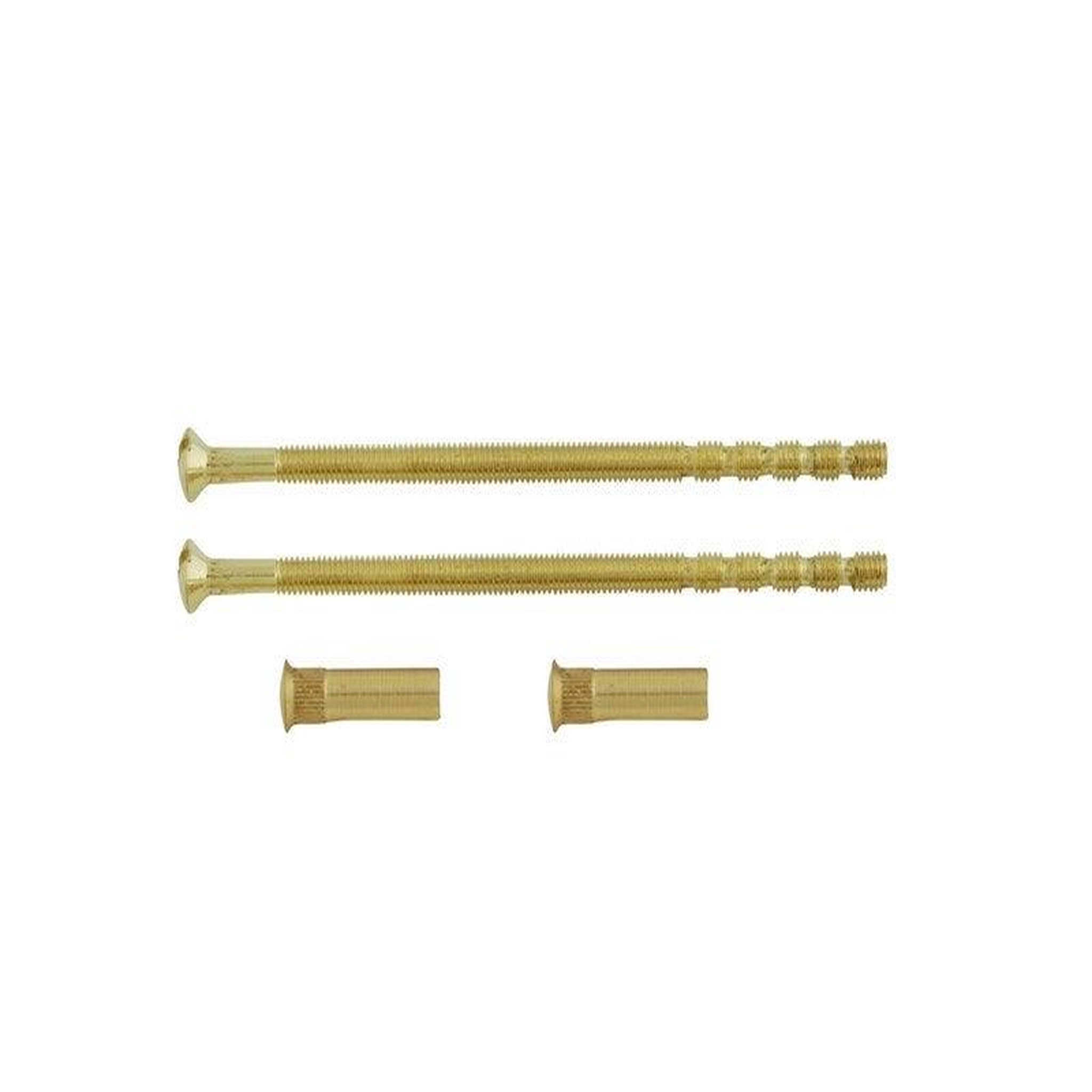 CENTRALE BRICO Lot De 2 Vis Et 2 Douilles Acier Laitonné, L.9 X L.0.7