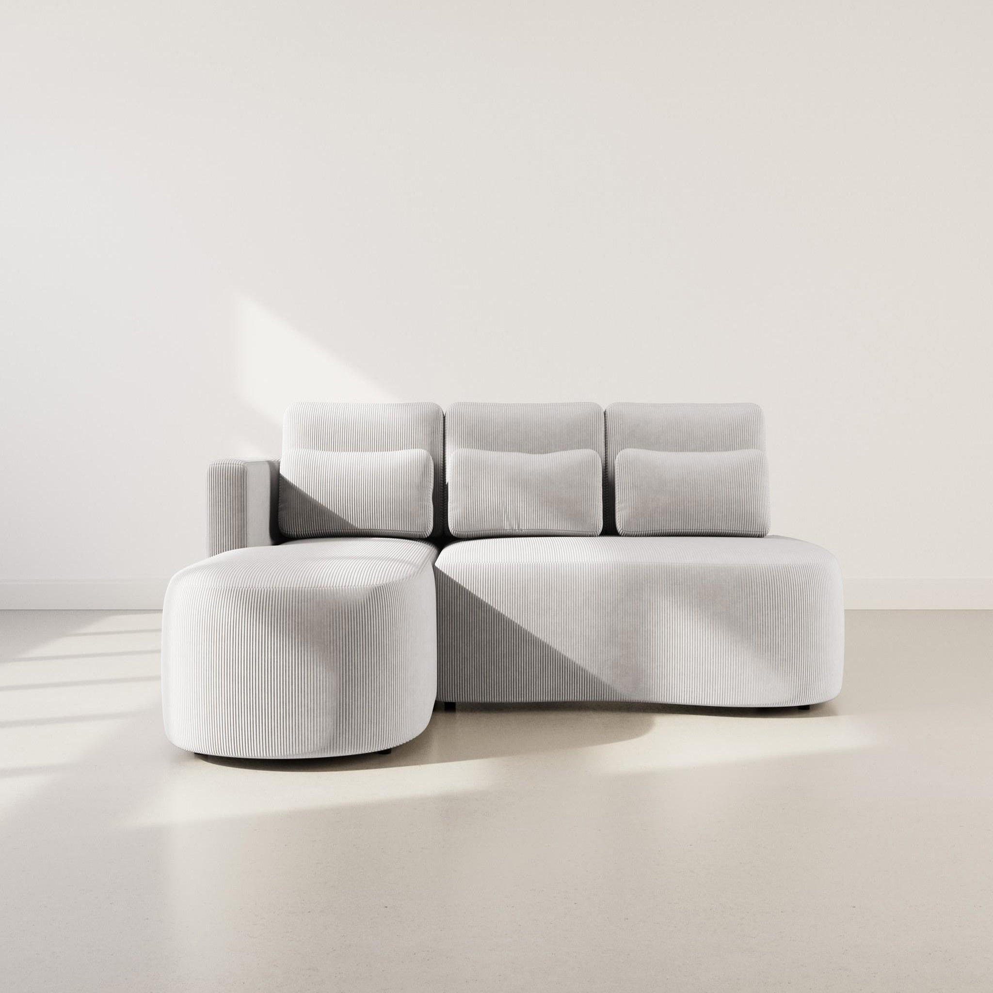 Voir la diapositive 5 : BEST MOBILIER Mahina - canapé d'angle gauche 4 places convertible avec coffre en velours côtelé