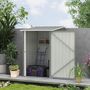 Voir la diapositive 2 : OUTSUNNY Abri de jardin - remise pour outils - cabanon porte verrouillable - dim. 1L x 1,03l x 1,6H m - tôle d'acier ondulée gris
