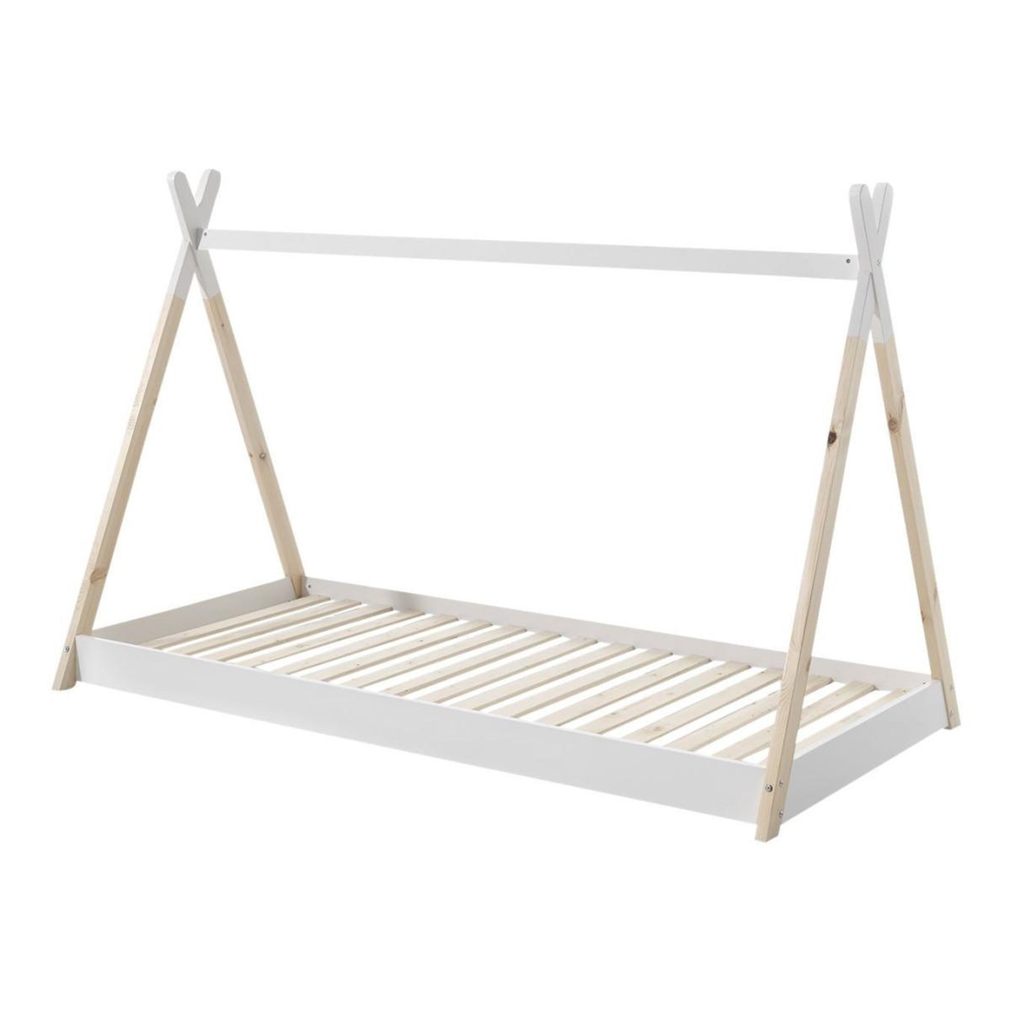 Voir la diapositive 3 : Paris Prix Pack - lit enfant & tiroir  tipi  90x200cm blanc & naturel