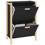 Voir la diapositive 5 : VIDAXL Armoire a chaussures Noir 57,5x33x80 cm Bois d'ingenierie