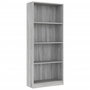 Voir la diapositive 2 : VIDAXL Bibliotheque 4 niveaux Sonoma gris 60x24x142 cm