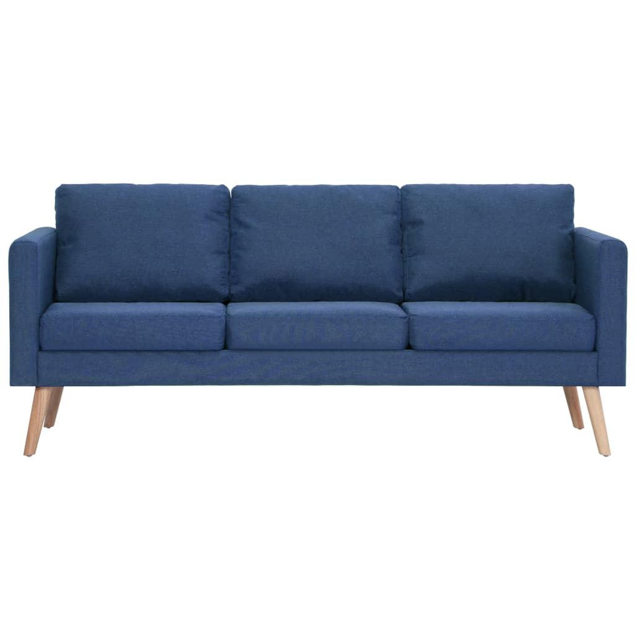 Voir la diapositive 3 : VIDAXL Canape a 3 places Tissu Bleu