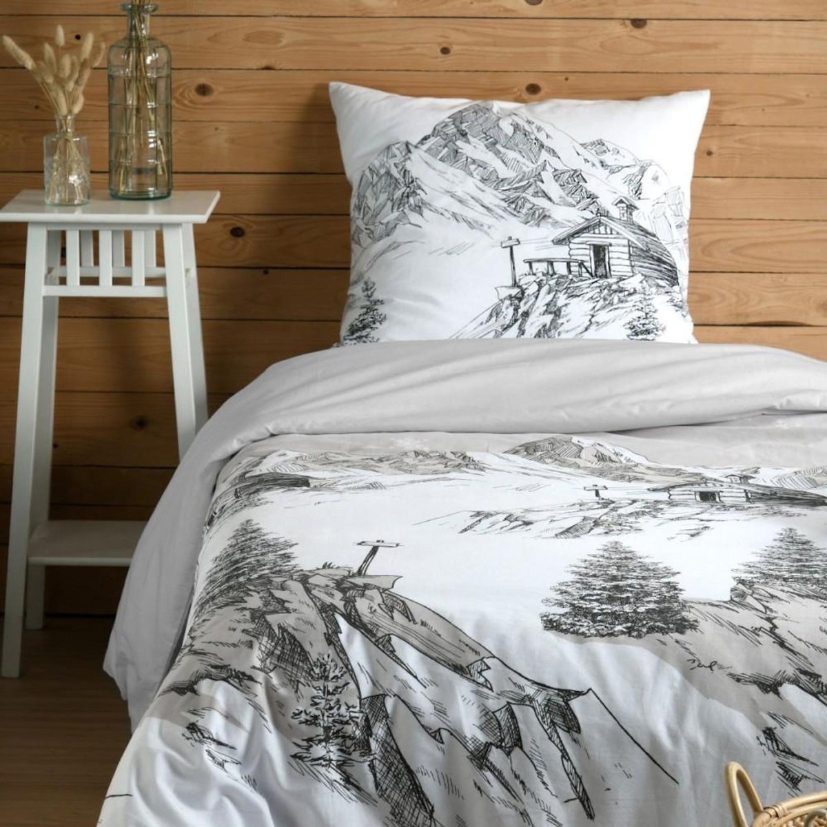 STOF Housse de couette 140x200 + 1 taie coton 57 fils