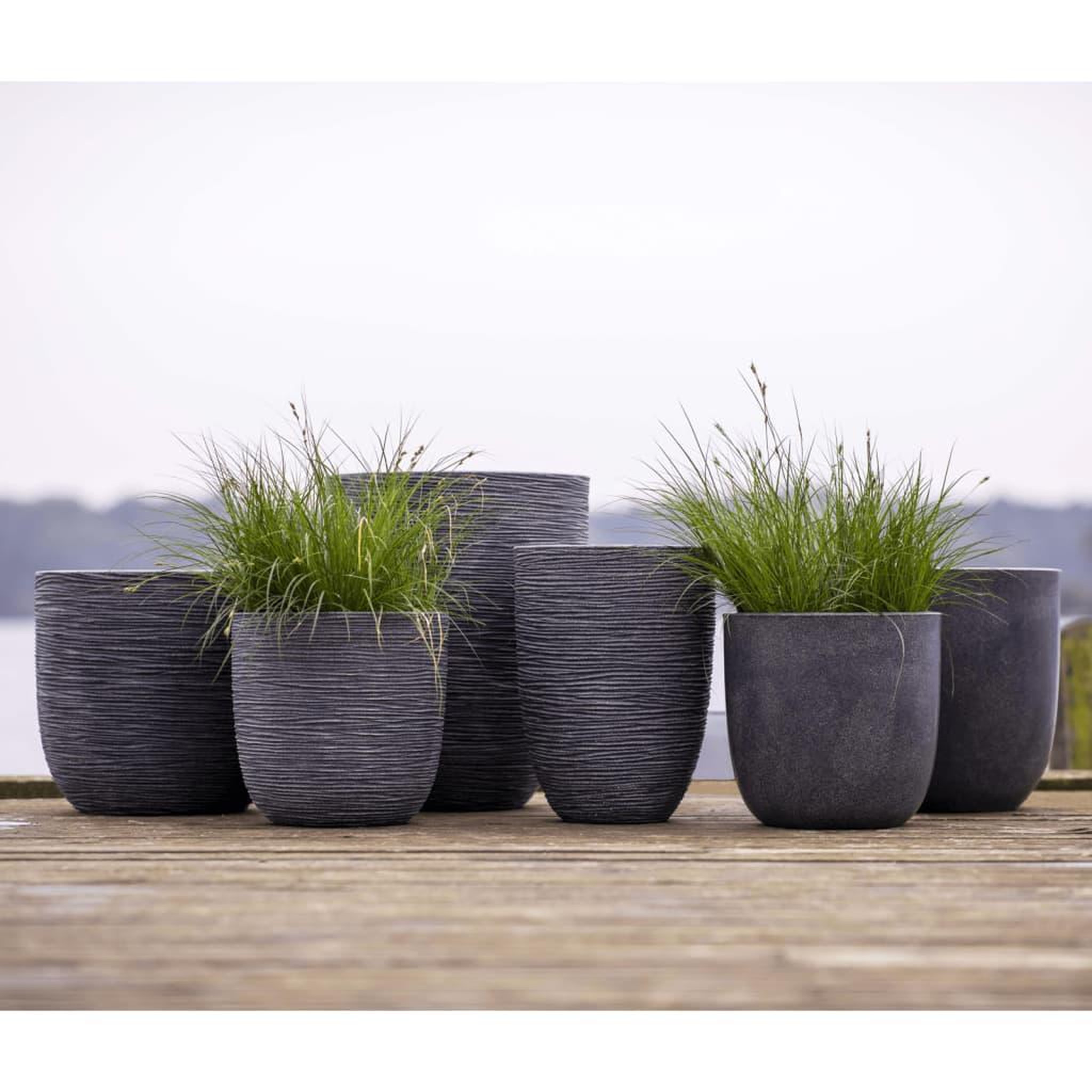Voir la diapositive 4 : CAPI Capi Pot a fleurs Waste Rib 43x41 cm Gris