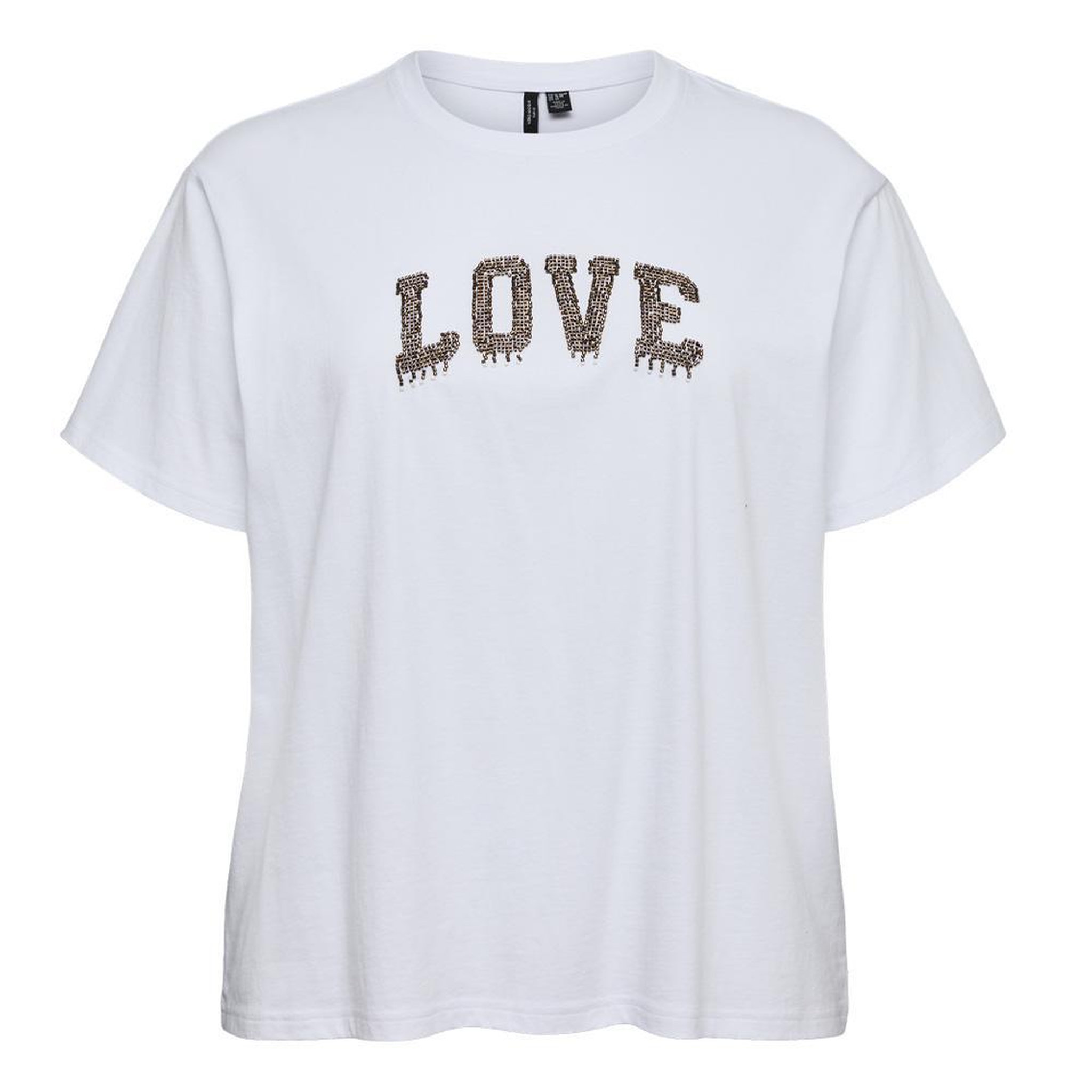 Voir la diapositive 2 : Vero Moda T-Shirt Blanc/Doré Femme Vero Moda Vmloretta