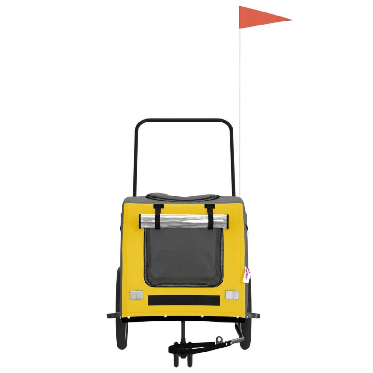 VIDAXL Remorque de velo pour animaux de compagnie jaune et gris