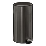 FIVE Poubelle de Cuisine en Métal  Delta  30L Inox Noir