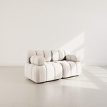 LISA DESIGN Ruby - canapé droit modulable 2 places en velours texturé. Coloris disponibles : Beige, Gris, Orange, Noir, Bleu