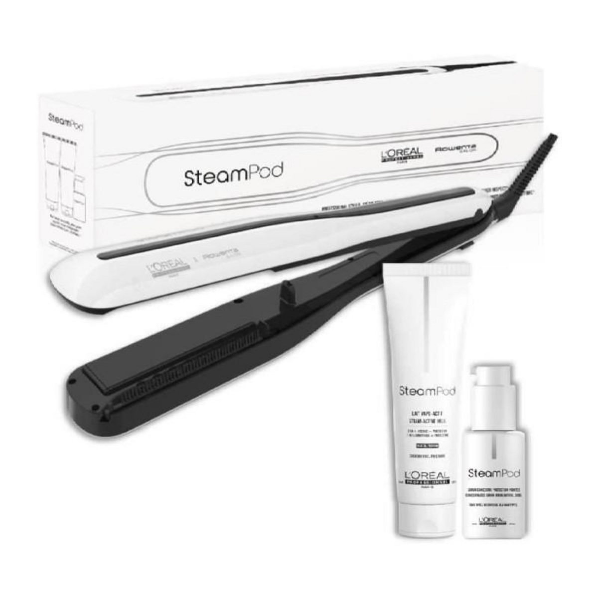 L'OREAL PROFESSIONNEL Pack Steampod 3.0 - L'Oréal Professionnel - UFR10011 - Lisseur vapeur professionnel 2 en 1 - Sérum - Soin vapo-activé - Blanc