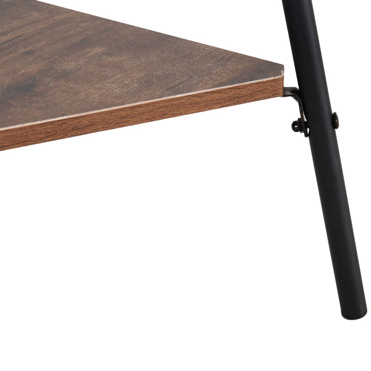 HOMCOM HOMCOM Porte-manteau trépied style industriel branches 2 étagères + 6 patères dim. 52L x 46l x 182H cm métal noir panneaux particules boisés