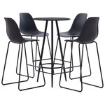 VIDAXL Ensemble de bar 5 pcs Plastique Noir