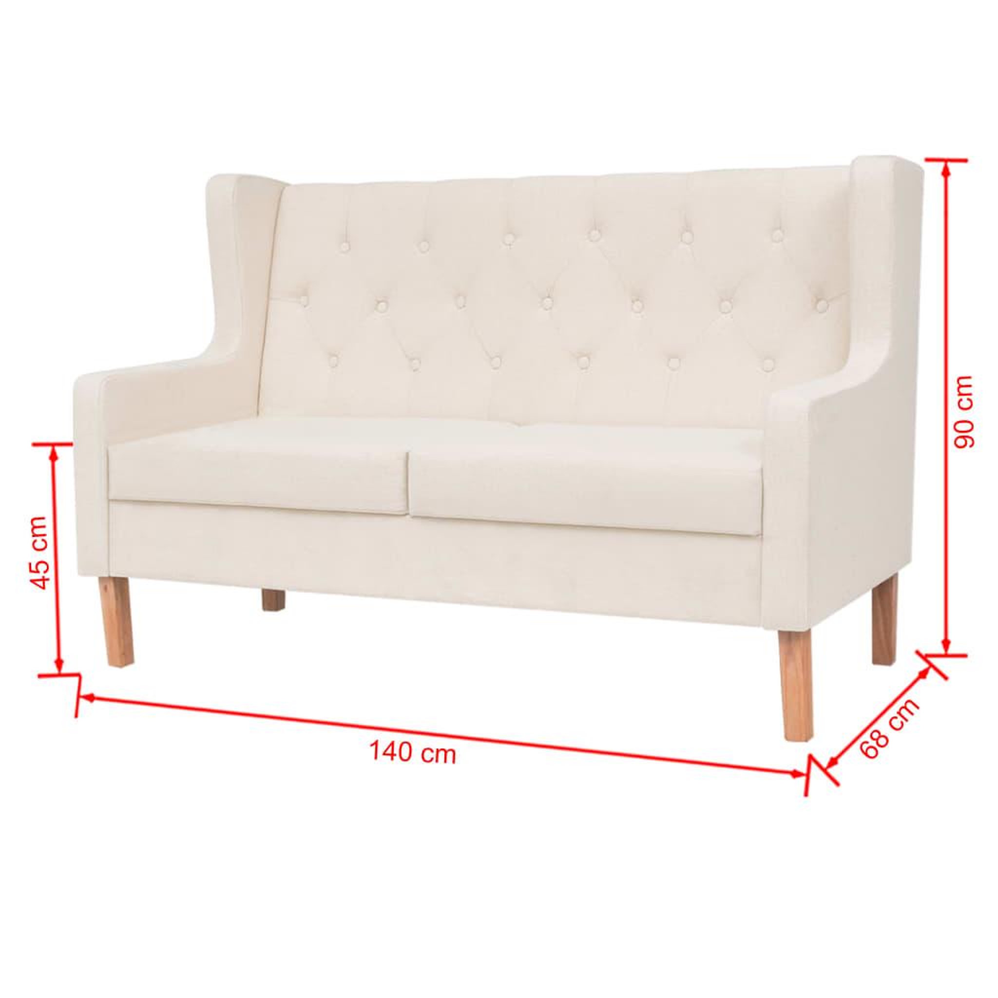 Voir la diapositive 6 : VIDAXL Ensemble de canapes 2 pcs tissu blanc creme