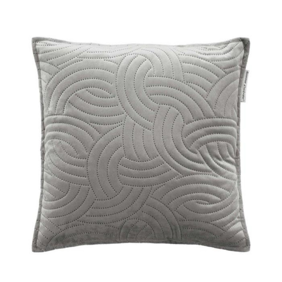 Paris Prix Housse de Coussin Velours Uni  Solange  40x40cm Gris