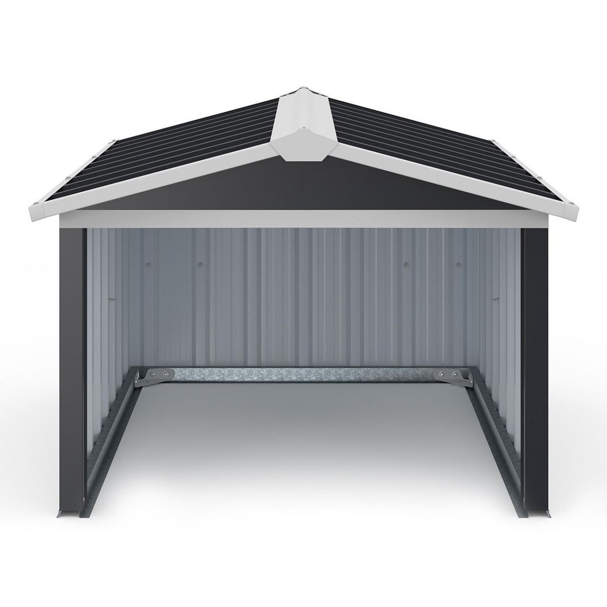 ID MARKET Garage pour robot tondeuse toit à 2 pentes métal gris anthracite 86 x 98 x 62 cm
