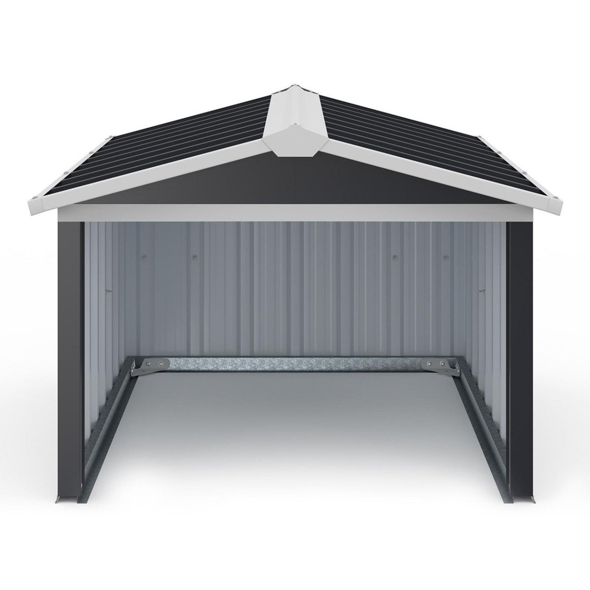 ID MARKET Garage pour robot tondeuse toit à 2 pentes métal gris anthracite 86 x 98 x 62 cm