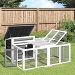 VIDAXL Clapier gris 144x123x67,5 cm bois de pin massif