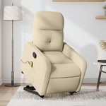 VIDAXL Fauteuil inclinable de massage Creme Tissu