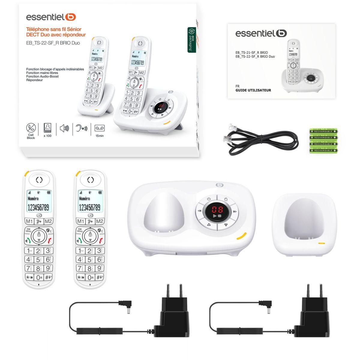 ESSENTIEL B Téléphone sans fil BRIO DUO Rép
