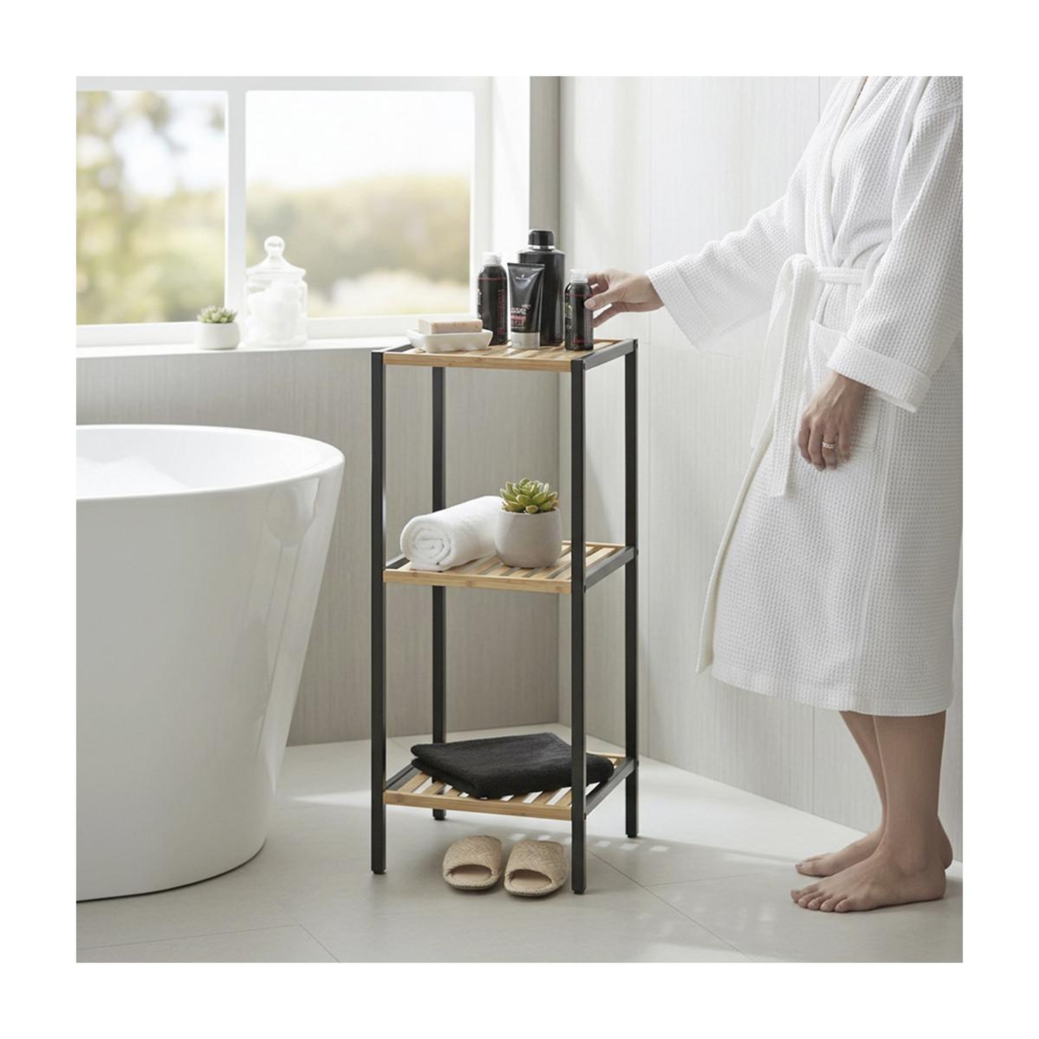 Voir la diapositive 6 : Paris Prix Étagère 3 niveaux en bambou  timmy  81cm naturel