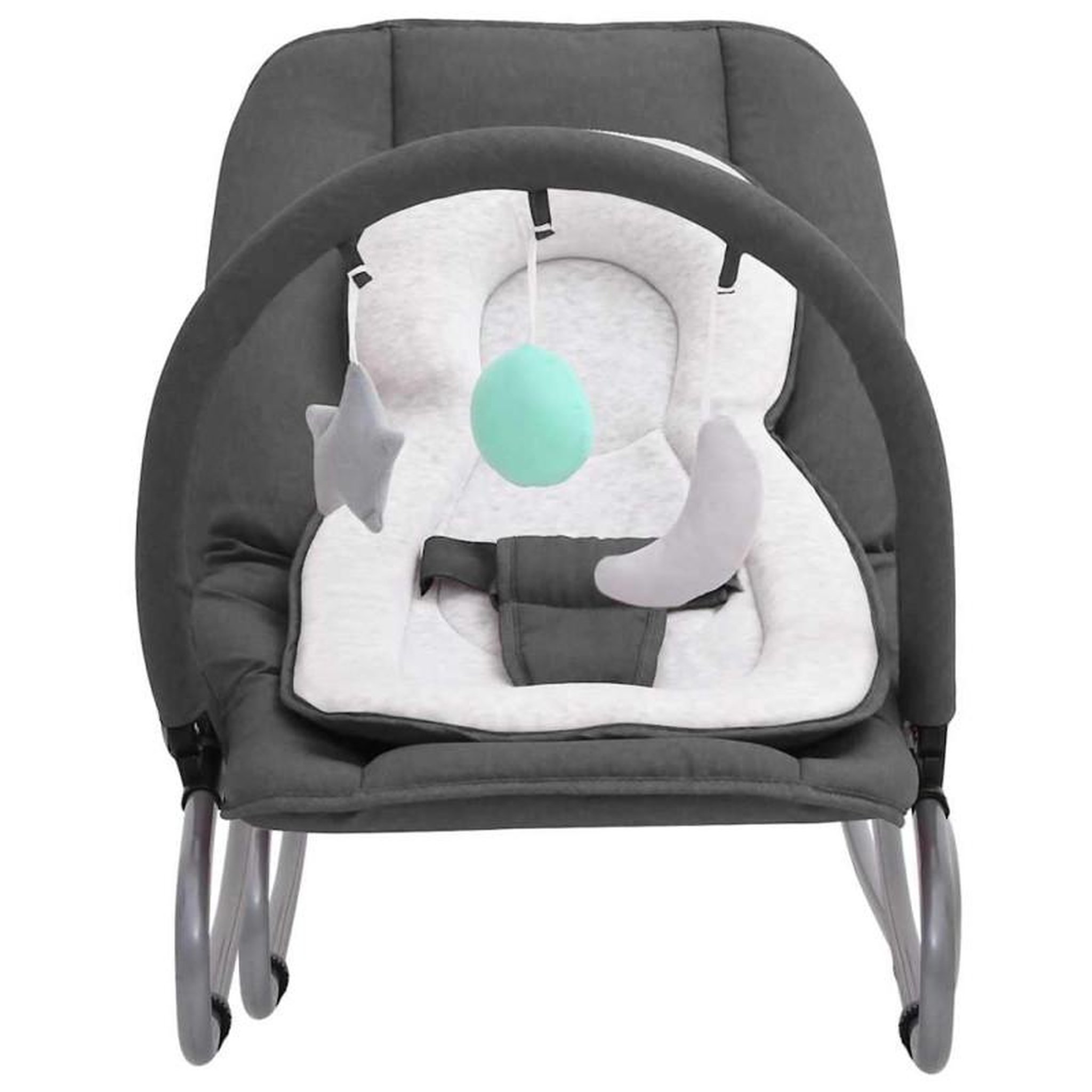 Voir la diapositive 2 : VIDAXL Transat pour bébé Anthracite Acier
