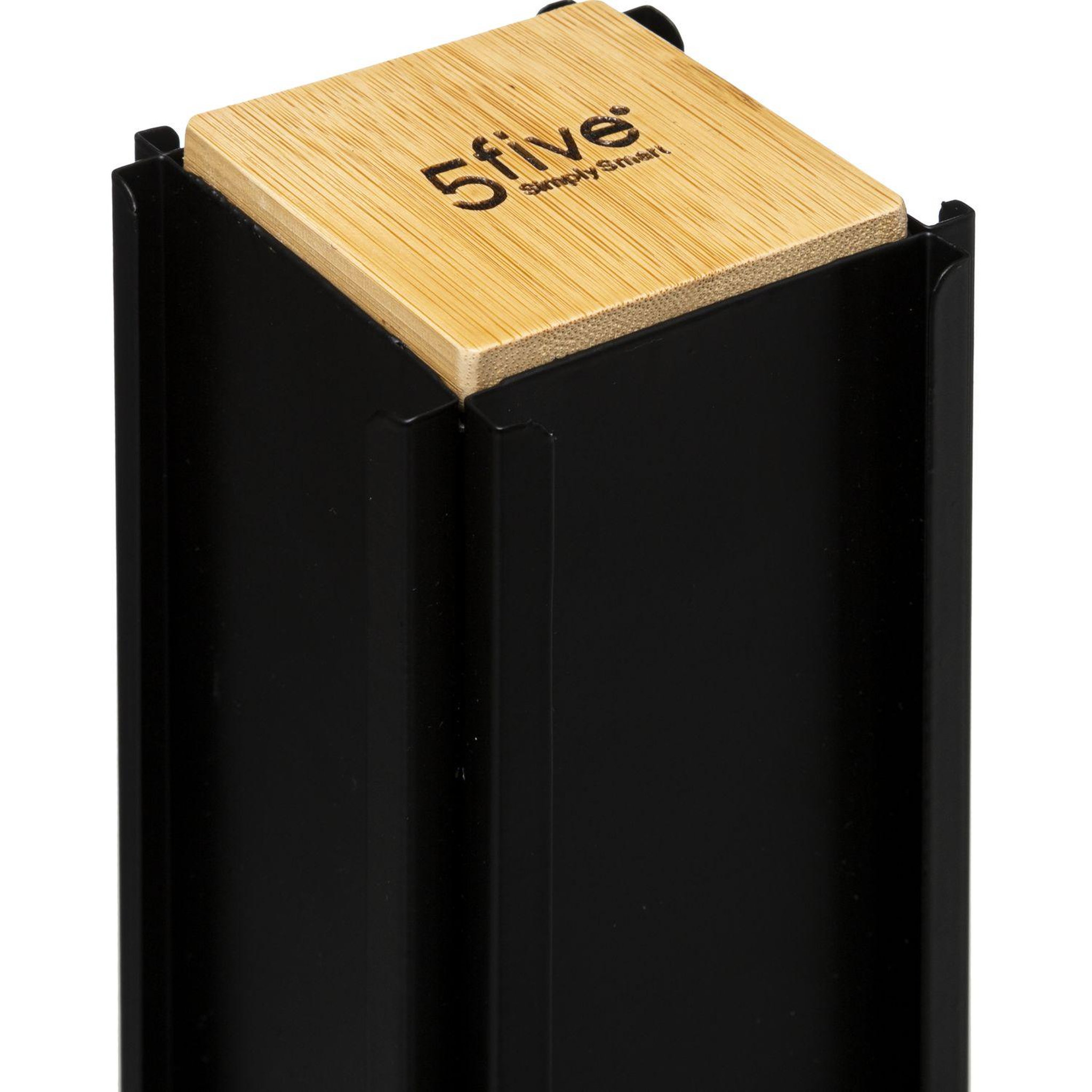 Voir la diapositive 2 : FIVE Porte-capsules à café rotatif en bambou et métal pour 24 - beige et noir