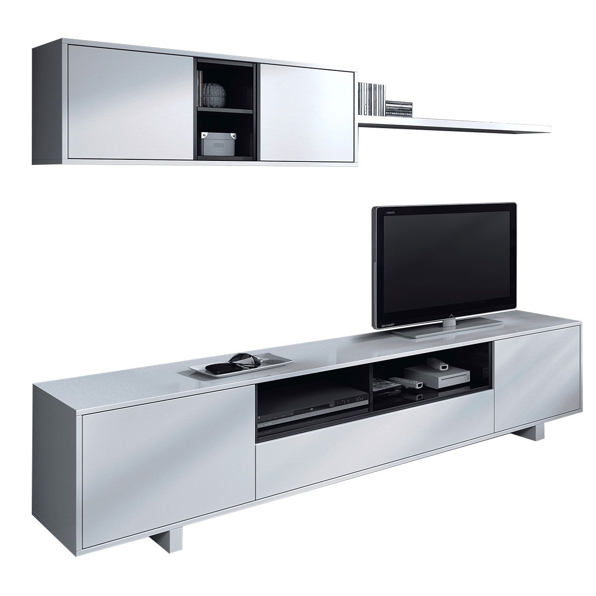Ensemble meuble TV bas et haut  ELLIUS L200 cm