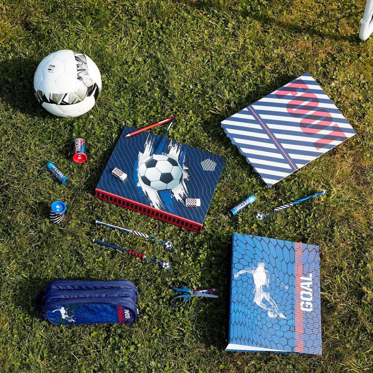 AUCHAN Classeur A4 rigide 4 anneaux dos 40mm FOOTBALL
