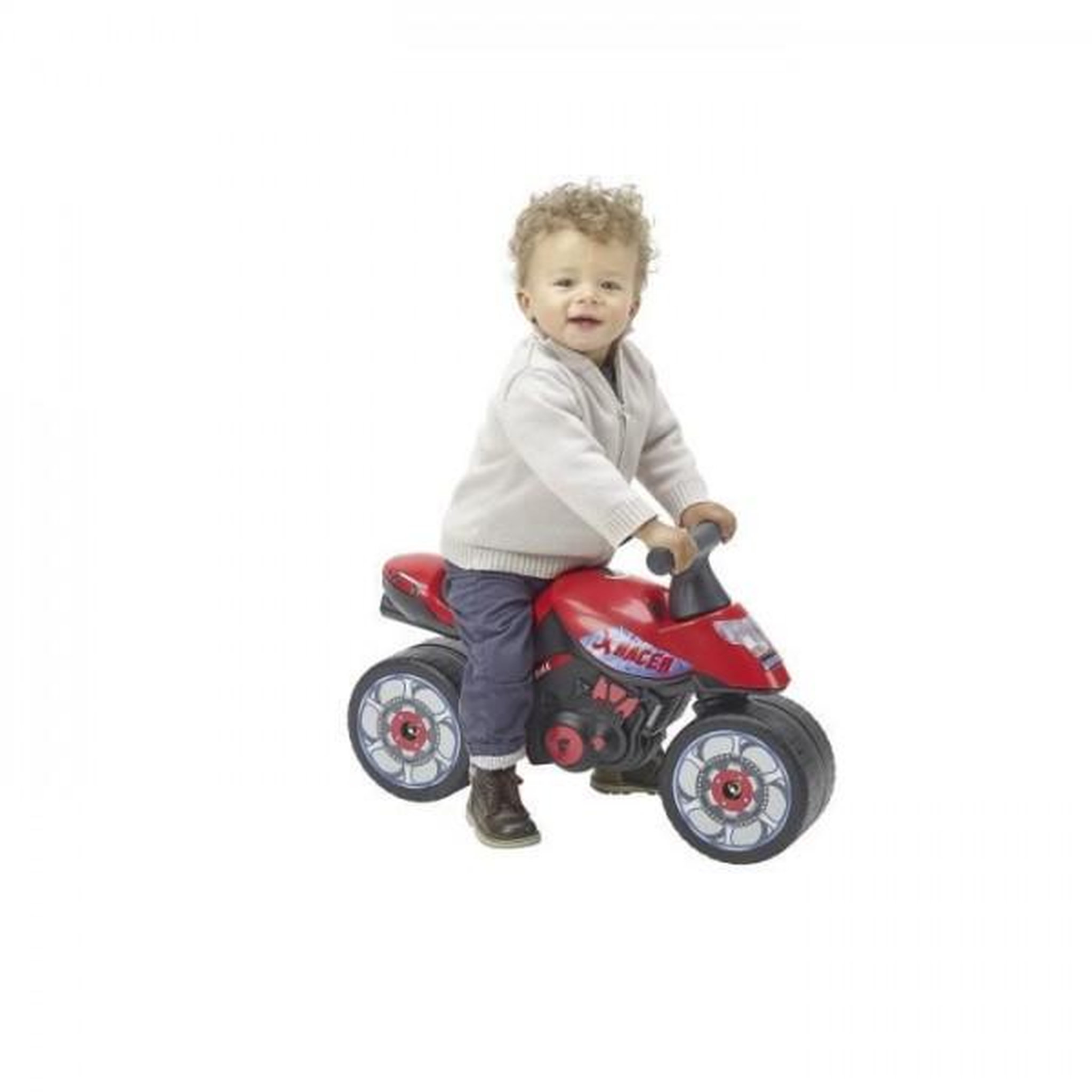Voir la diapositive 2 : FALK Porteur Trotteur  Baby Moto X Racer - FALK - Draisienne - Allure sportive - Larges roues - Rouge