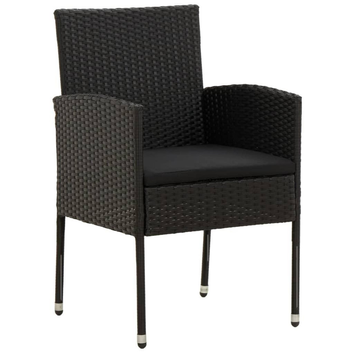 VIDAXL Ensemble a manger d'exterieur 5 pcs Resine tressee Noir