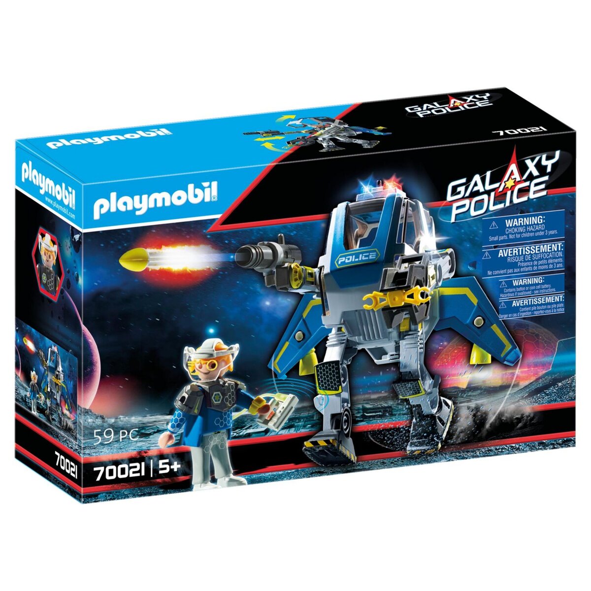 PLAYMOBIL 70021 - Galaxy Police - Robot et policier de l'espace