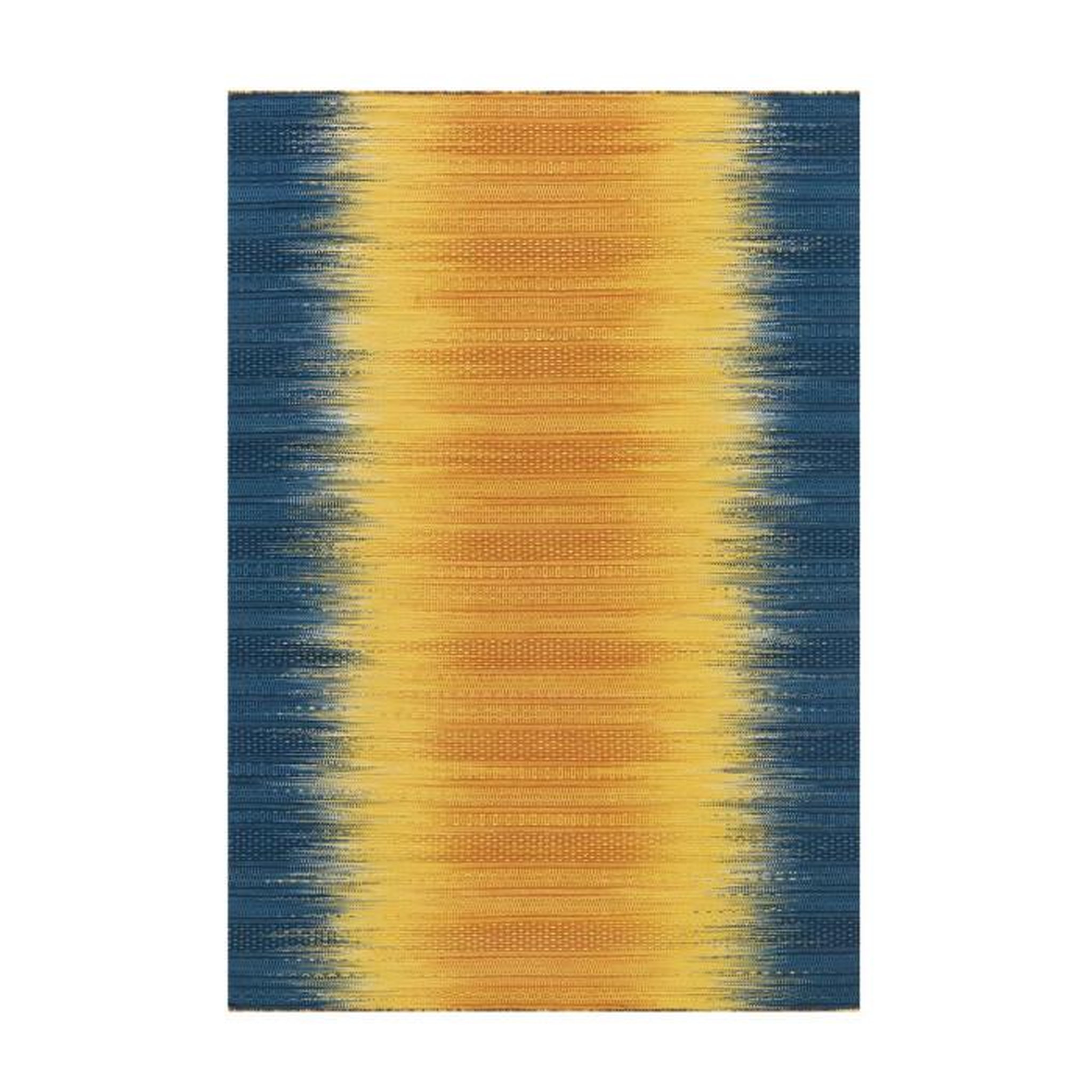 Paris Prix Tapis en Laine Tissé Fait Main  Sunset  Jaune & Bleu. Coloris disponibles : Jaune