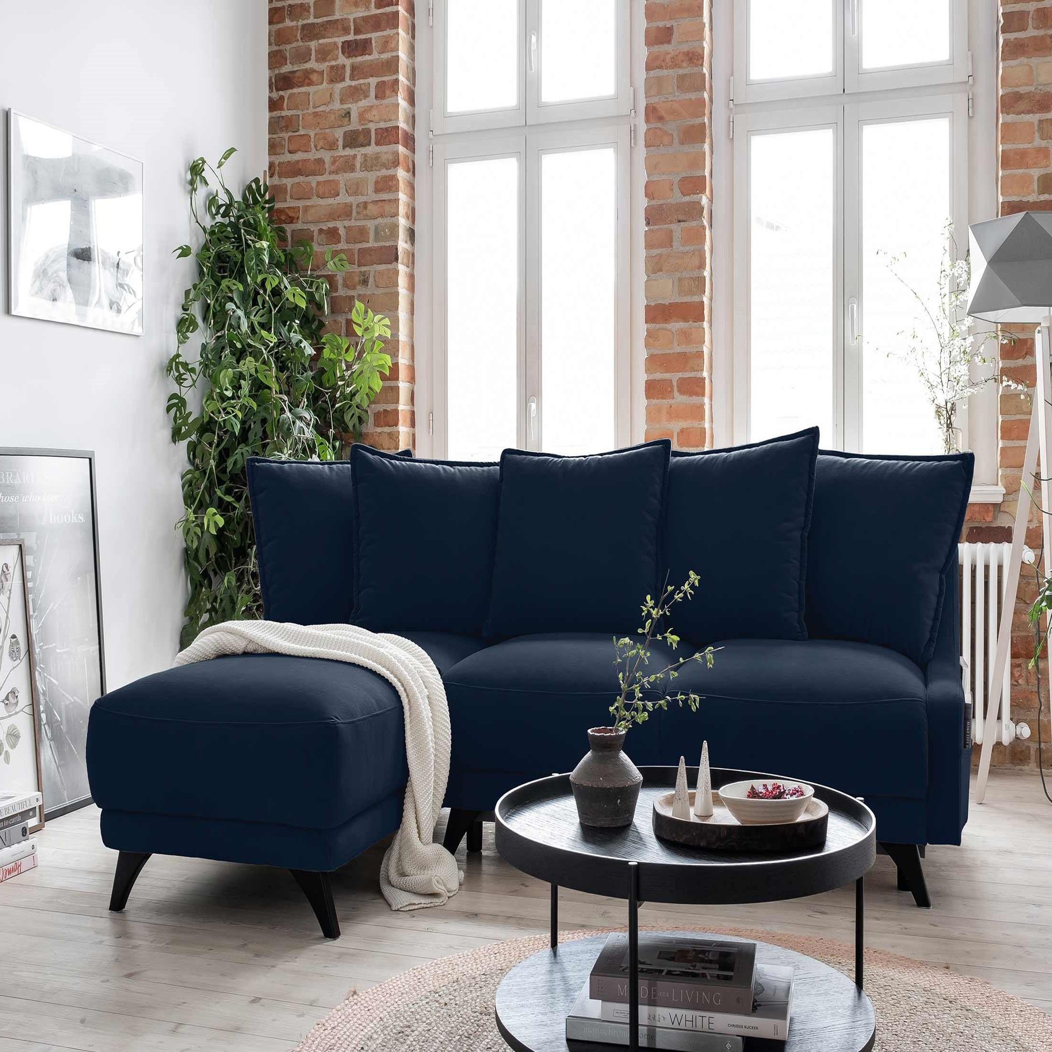 Voir la diapositive 1 : BEST MOBILIER Royal - canapé d'angle gauche - 4 places - convertible avec coffre - en velours