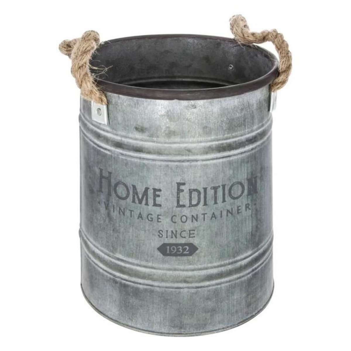 ATMOSPHERA Lot de 2 Seaux en Métal  Spring Garden  25cm Gris